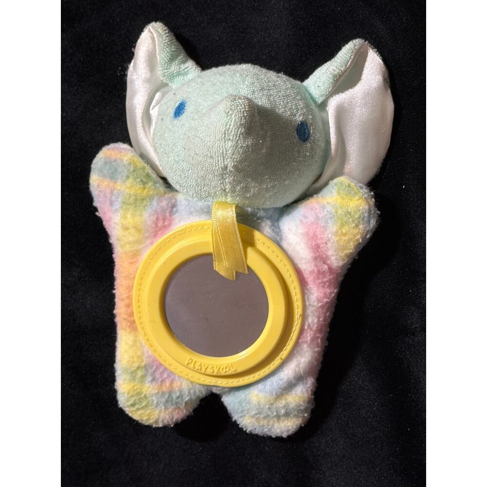 Playskool 1997 Elephant SNUZZLES Cozy Pal Rattle Mirror Baby Toy